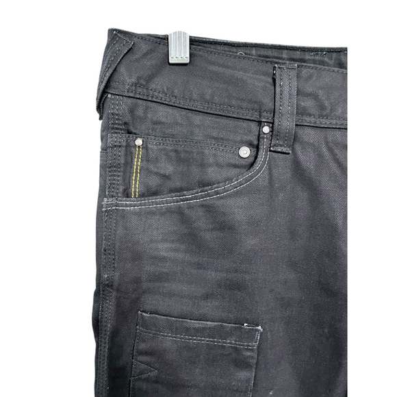 Rev'it NWOT Carnaby Straight Fit Biker Black Pants Size 28 Button Fly Pocket - Picture 2 of 6